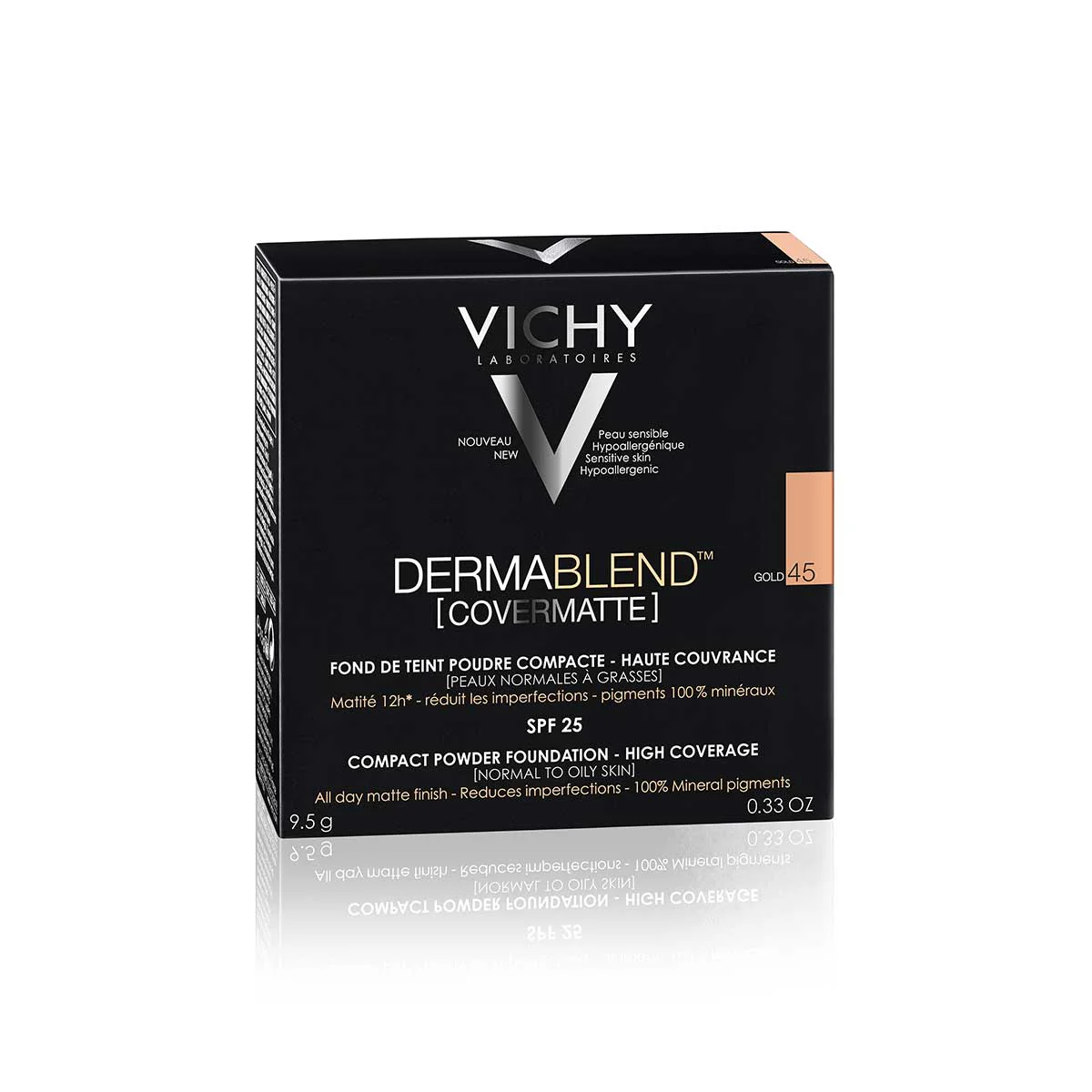 DERMABLEND POLVO COMPACTO COVERMATTE #45 GOLD 9.5GR - Imagen 3